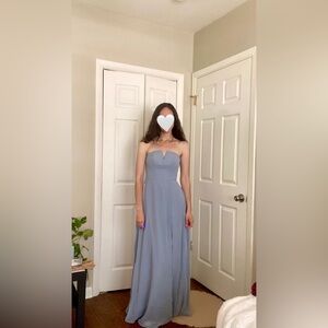 Azazie Jannette dress in Dusty Blue Chiffon